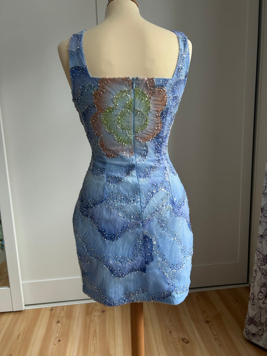 Blue Garden Mini Dress