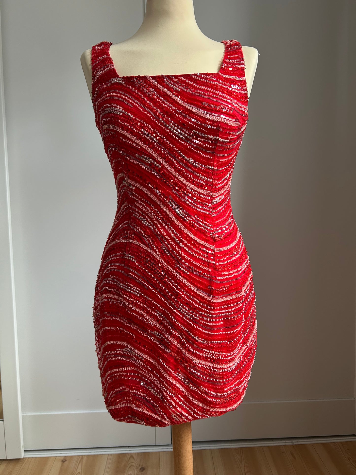 Scarlet Wave Mini Dress