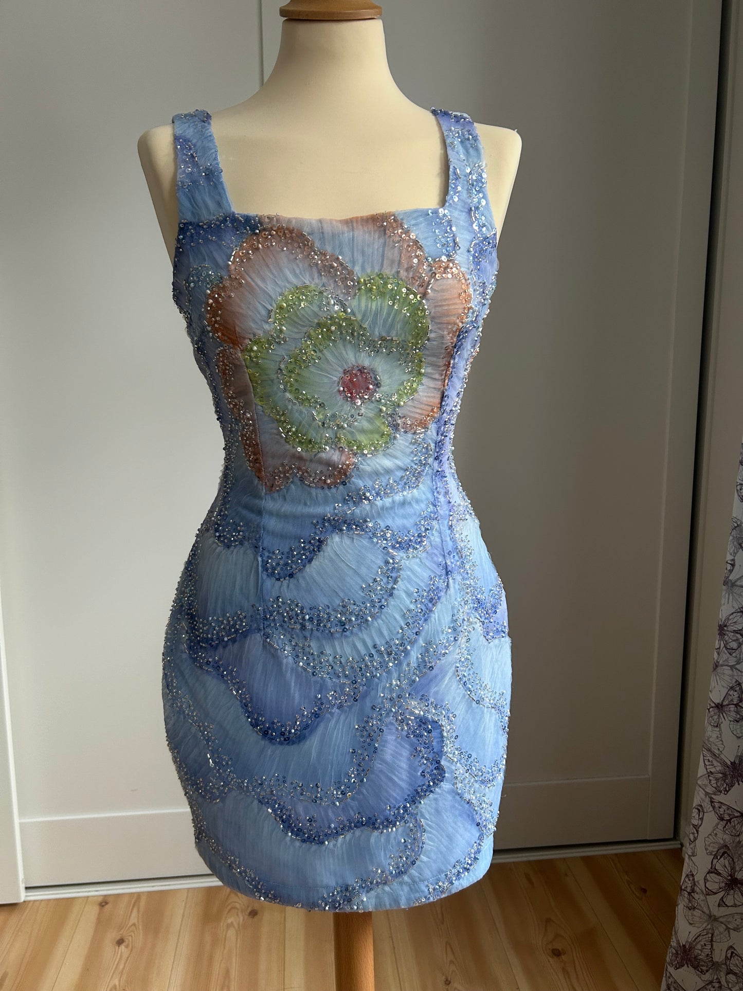 Blue Garden Mini Dress