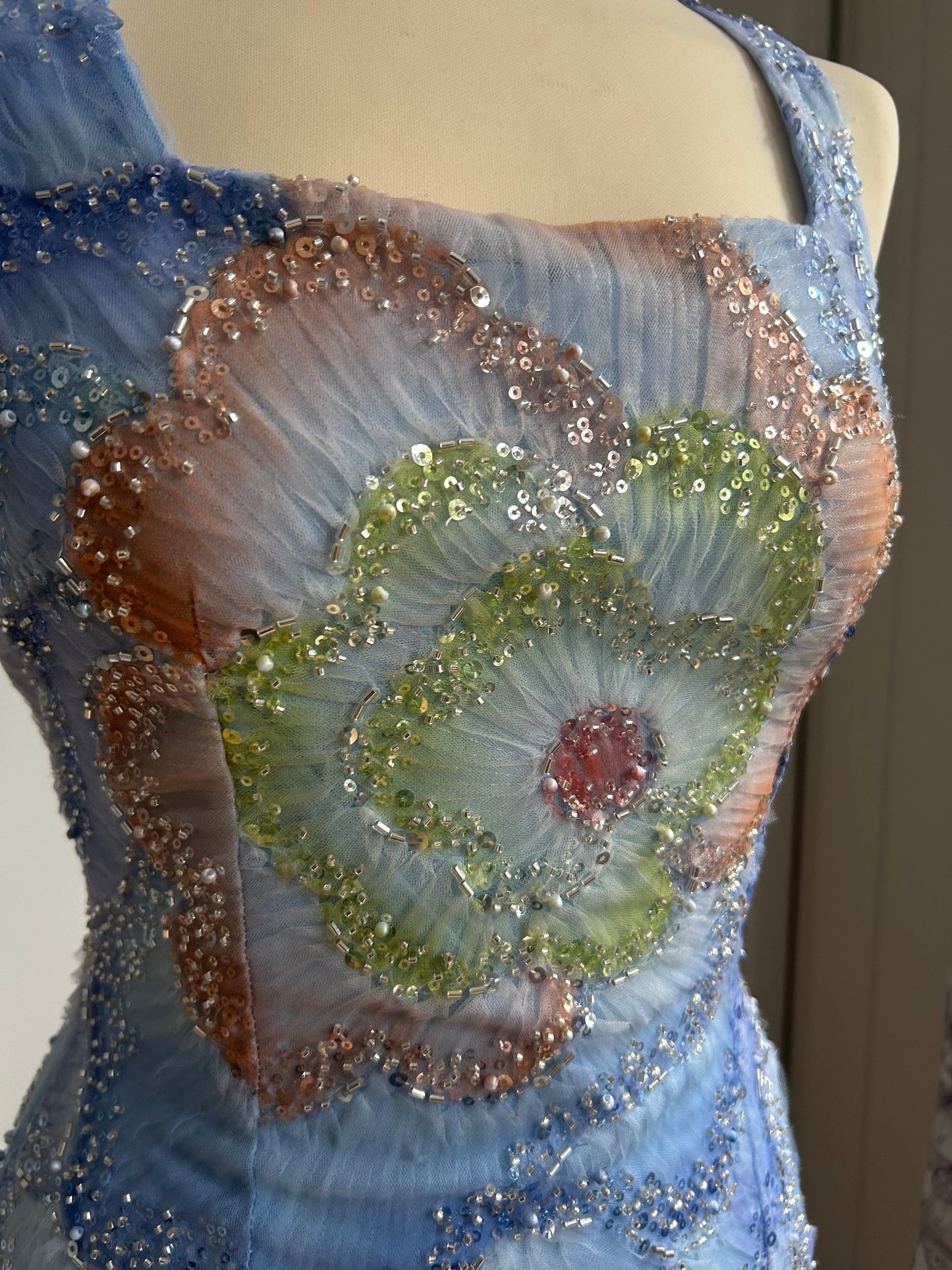 Blue Garden Mini Dress