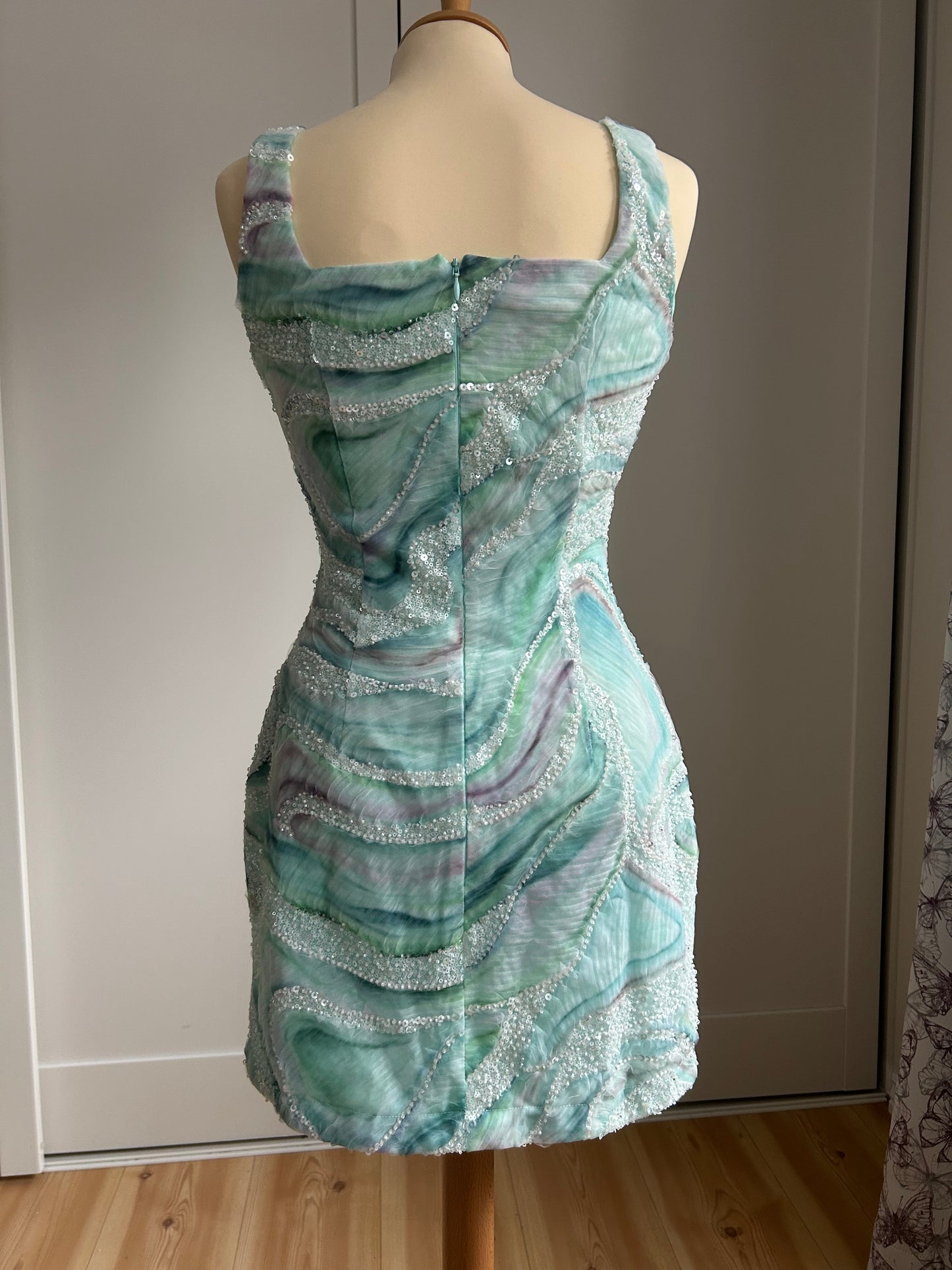 Seafoam Drift Mini Dress