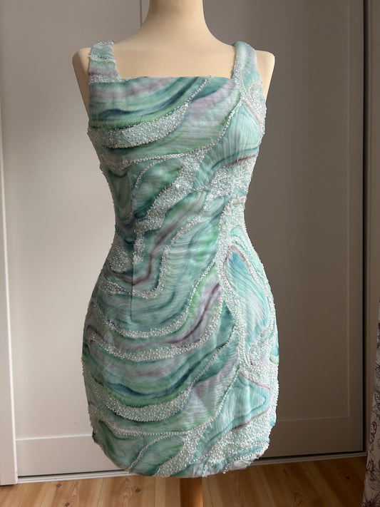 Seafoam Drift Mini Dress