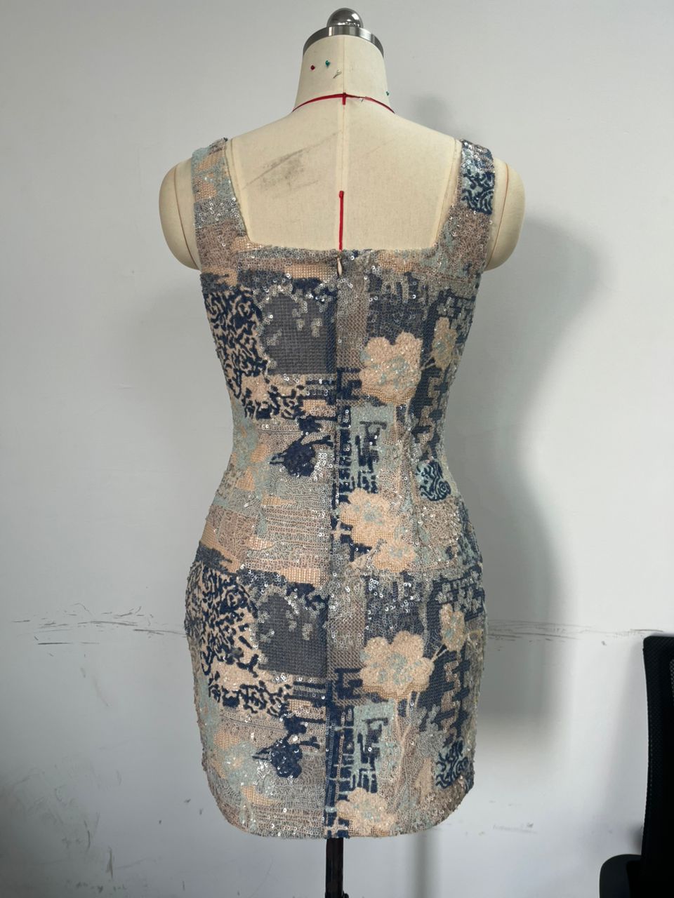 Indigo Tapestry Mini Dress