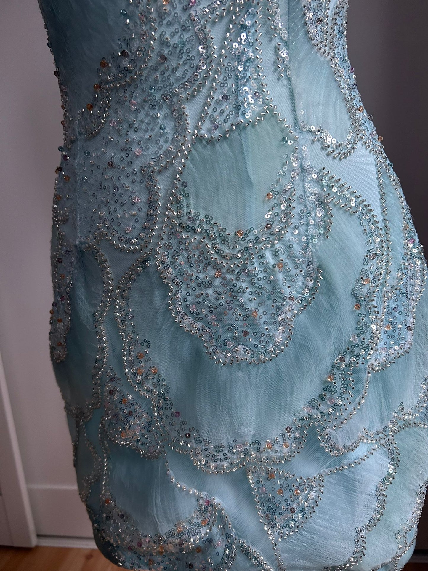 Aqua Veil Mini Dress