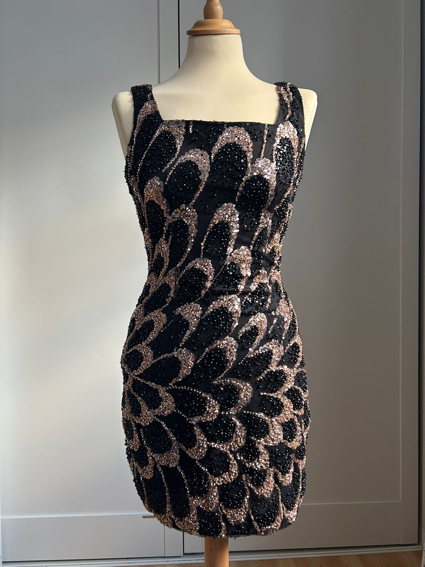 Noir Cascade Mini Dress