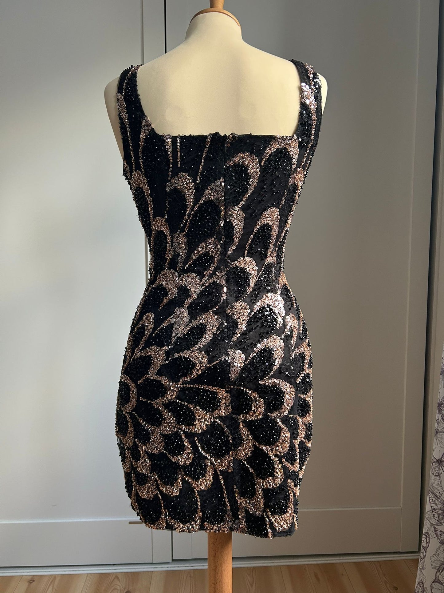 Noir Cascade Mini Dress