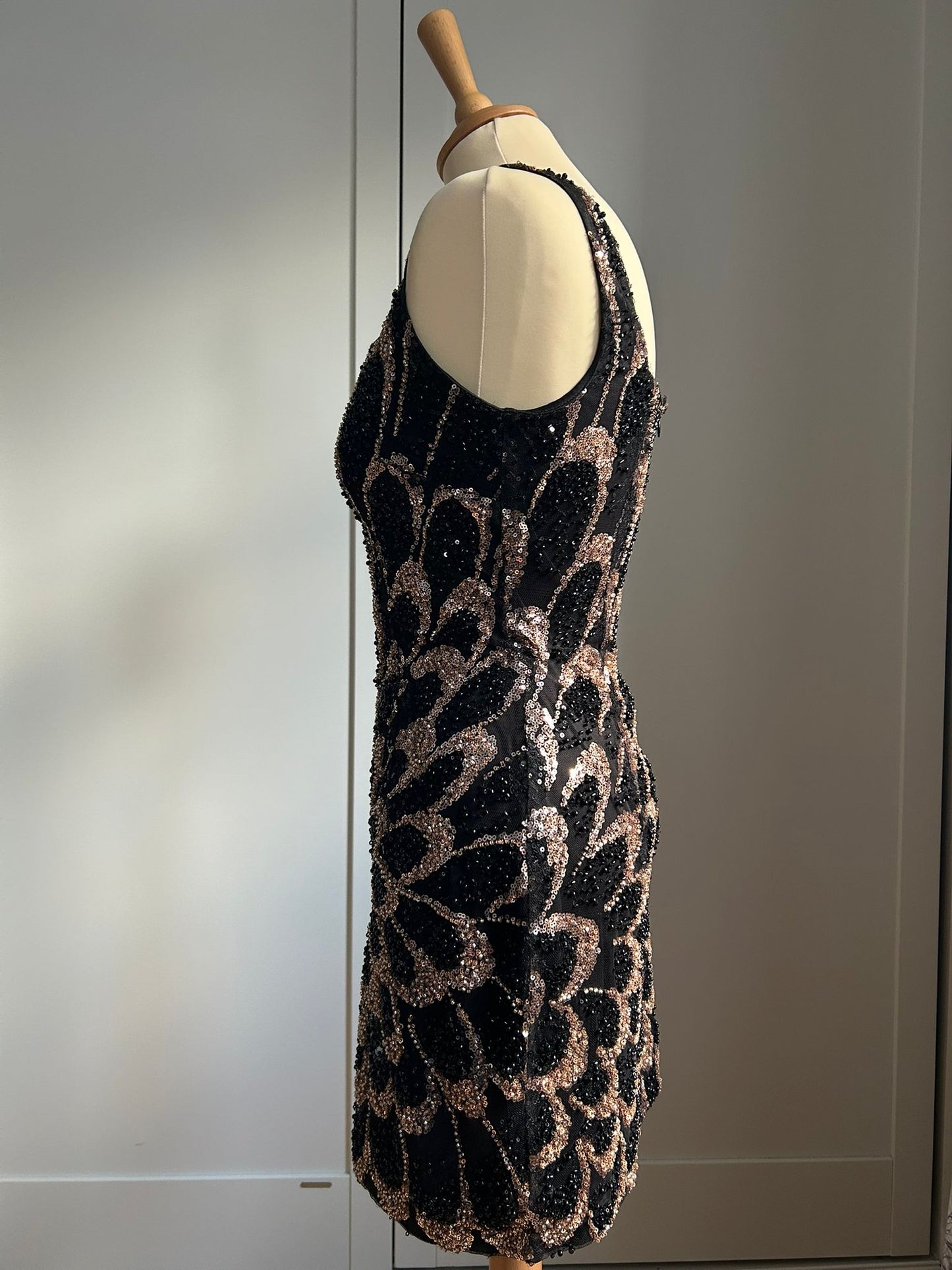 Noir Cascade Mini Dress